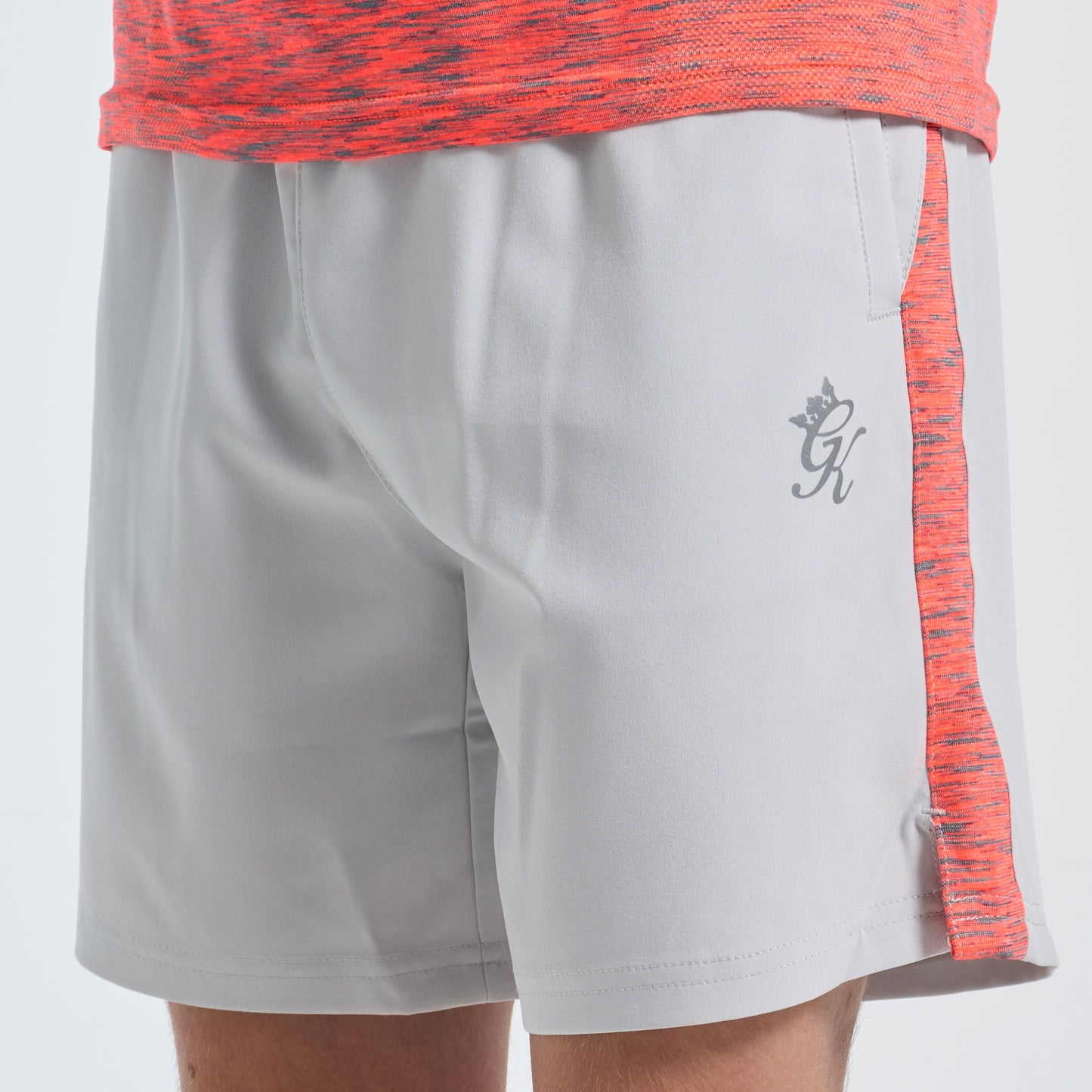 GymKing Space Dye Short - Light Grey/Coral/Light Grey Grindle (Junior)