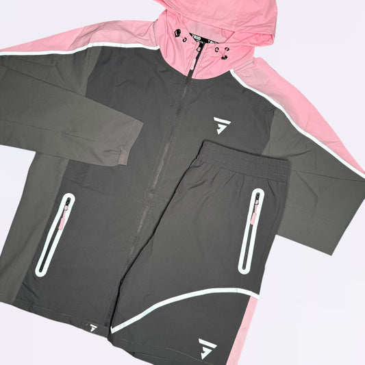 GRIID Reflect Windrunner & Shorts Set- Pink Foam
