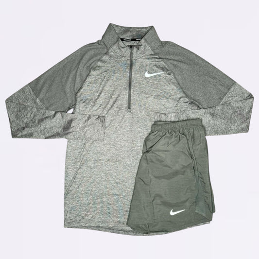 Nike Element / Challenger Set - Half Zip & Shorts - Grey