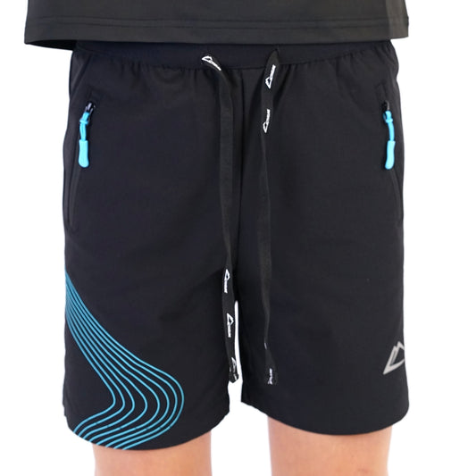 ActiveLine Wave Shorts - Black / Turquoise (Junior)