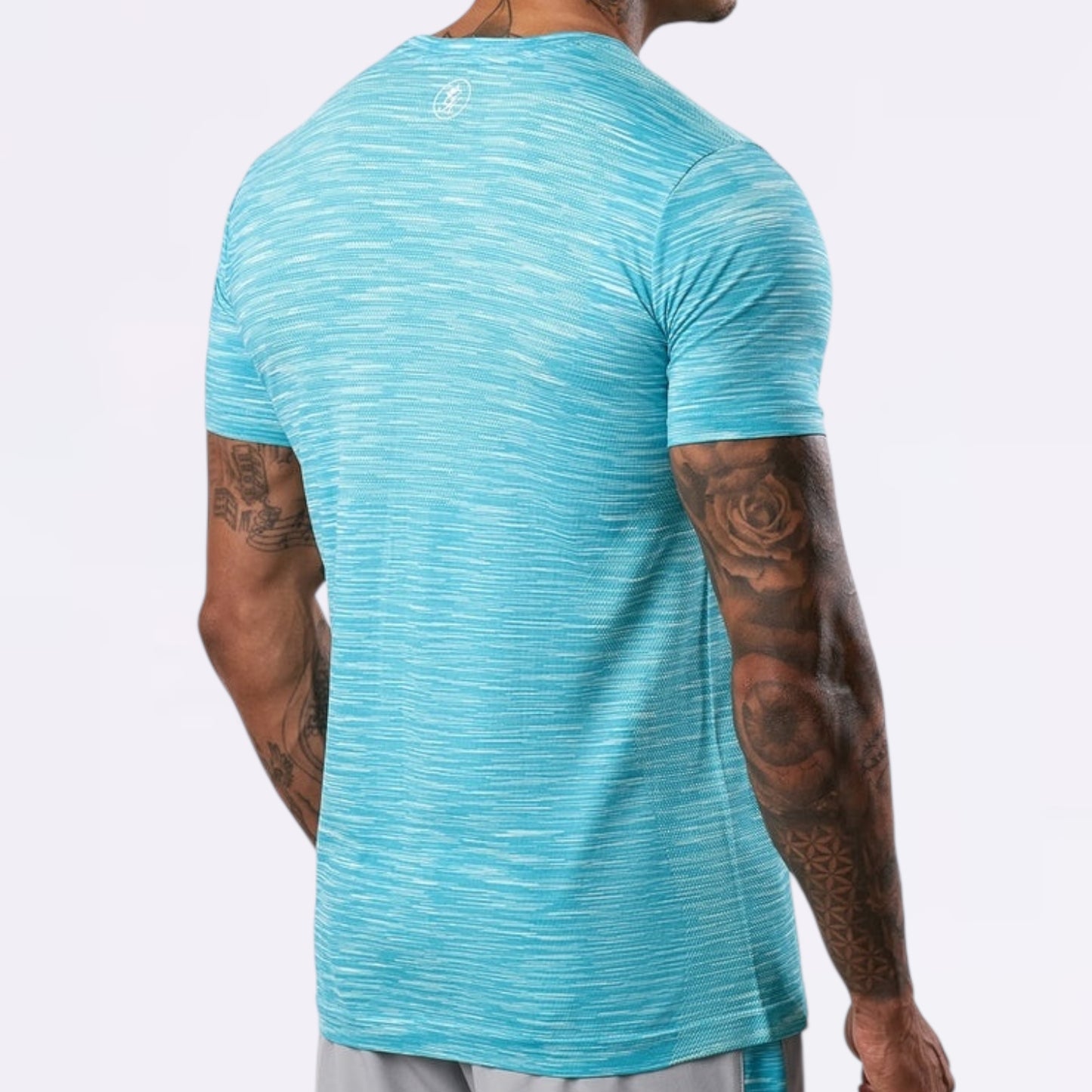 GymKing Energy Seamless Space Dye Tee - Ocean Blue Multi