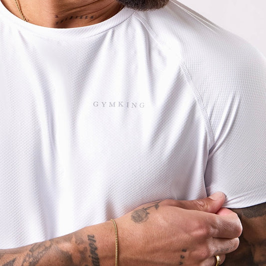 Gym King Energy Linear Tee - White
