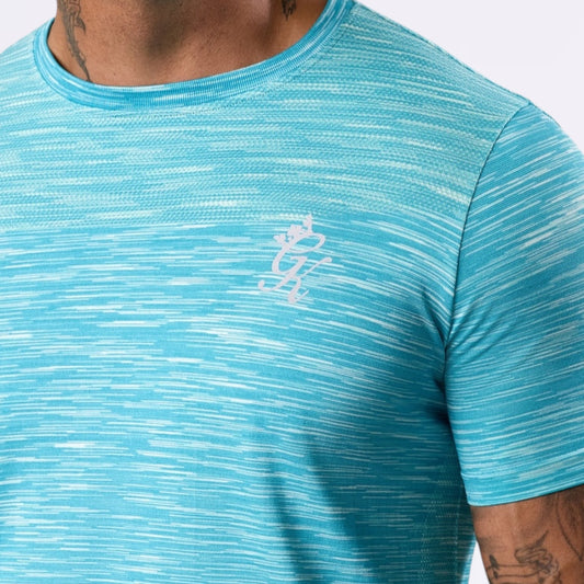 GymKing Energy Seamless Space Dye Tee - Ocean Blue Multi
