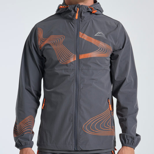 ActiveLine Wave Windrunner & Shorts Set - Grey / Orange