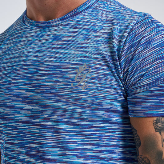 GymKing Energy Seamless Space Dye Tee - Galactic Blue Multi