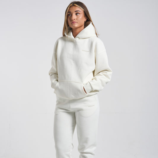 Gym King 365 Relaxed Fit Fleece Hoodie - Cream