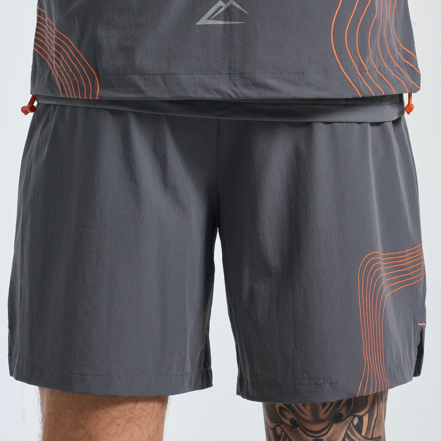 ActiveLine Wave Windrunner & Shorts Set - Grey / Orange