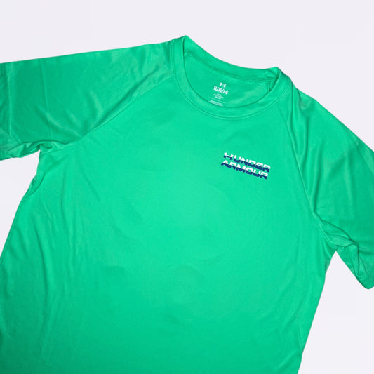 Under Armour Multi Logo Green Tee (Junior)