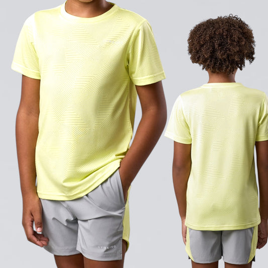 Gym King Geometric Tee - Limelight (Junior)