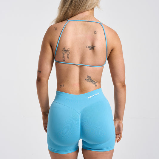 INFORM Sculpt Seamless Halterneck Sports Bra - Ocean Blue