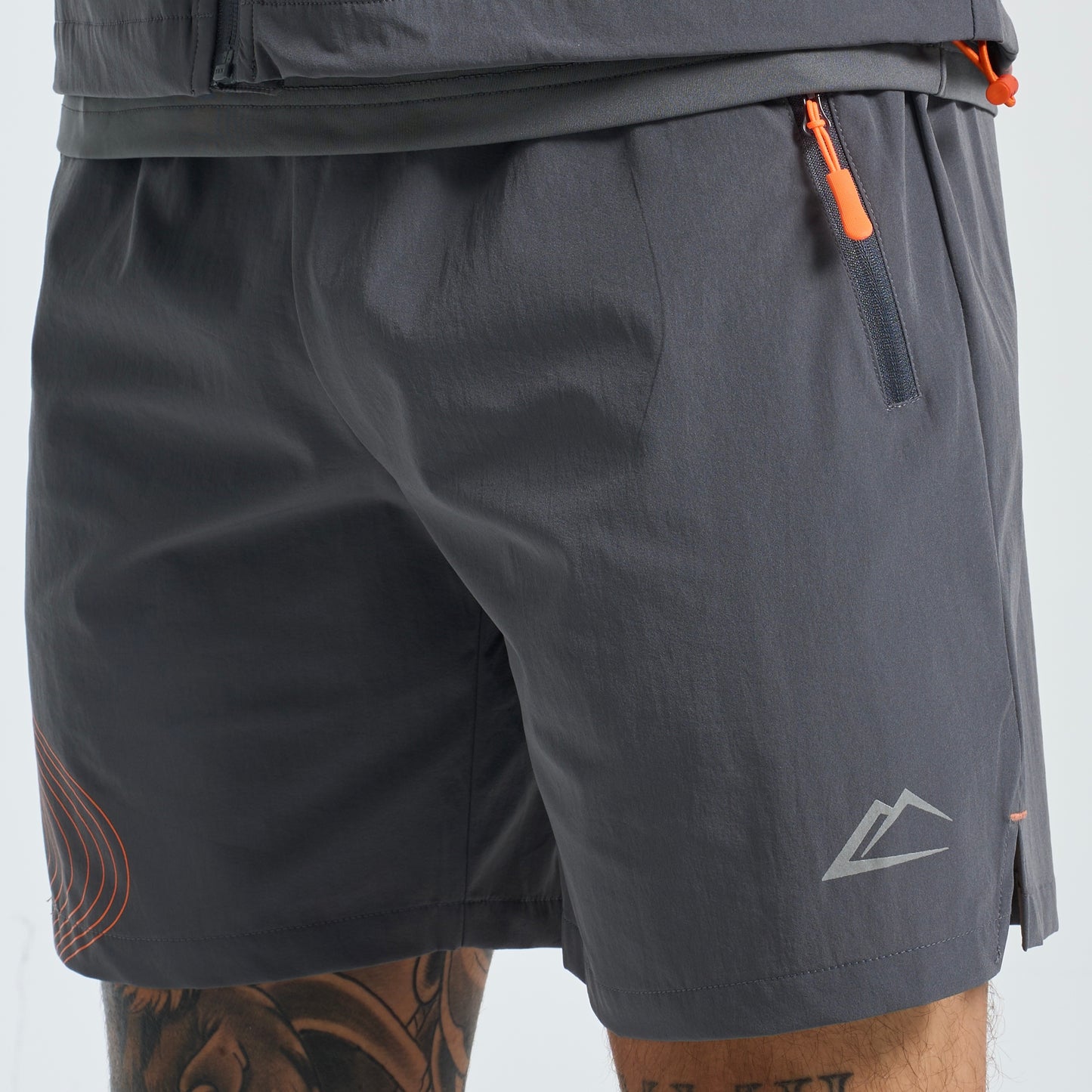 ActiveLine Wave Windrunner & Shorts Set - Grey / Orange