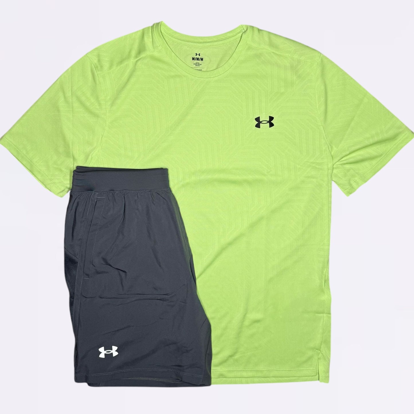 Under Armour Geotessa Set - Tee & Shorts - Volt / Grey