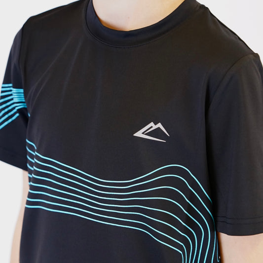 ActiveLine Wave Tee - Black / Turquoise (Junior)