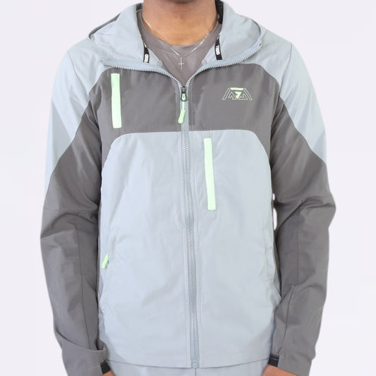 Griid Triple G Set - Windrunner & Pant - Storm Grey / Surge green