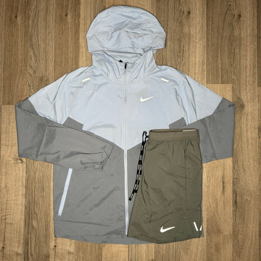 Nike Windrunner + Flex Stride - Jacket + Shorts Set - Cobalt Blue / Grey