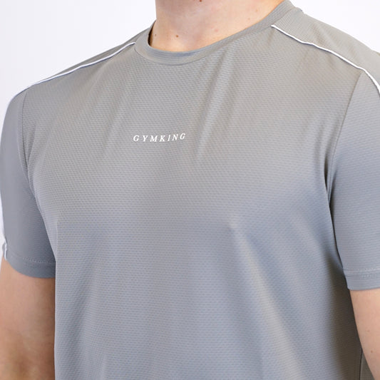 Gym King Core Piped Tee - Grey