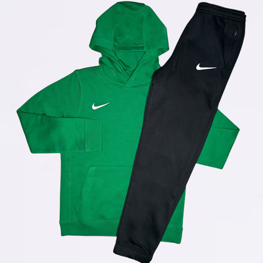 Nike Park Hoodie & Joggers Set - Green / Black (Junior)