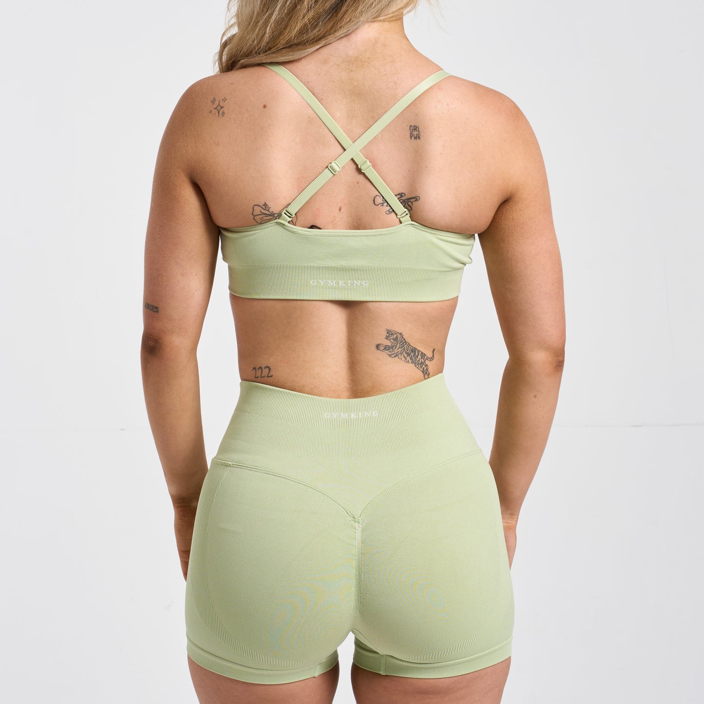 Gym King Sculpt Seamless Scrunch Bra - Matcha Green
