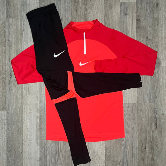 Nike Academy Set - Half Zip & Bottoms - Crimson Red (Junior)