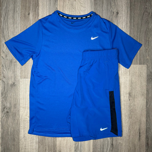 Niker Miler / Challenger Set - Tee & Shorts - Royal Blue (Junior)