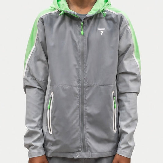 Griid Reflect Set - Jacket & Shorts - Grey / Mint (Junior)