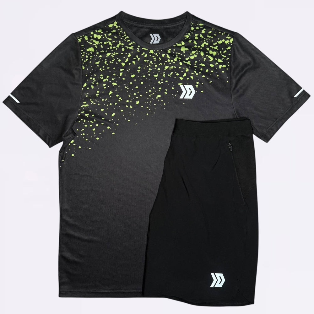 DASH Splatter Tee Set - Black / Neon