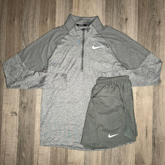 Nike Element / Challenger Set - Half Zip & Shorts - Grey