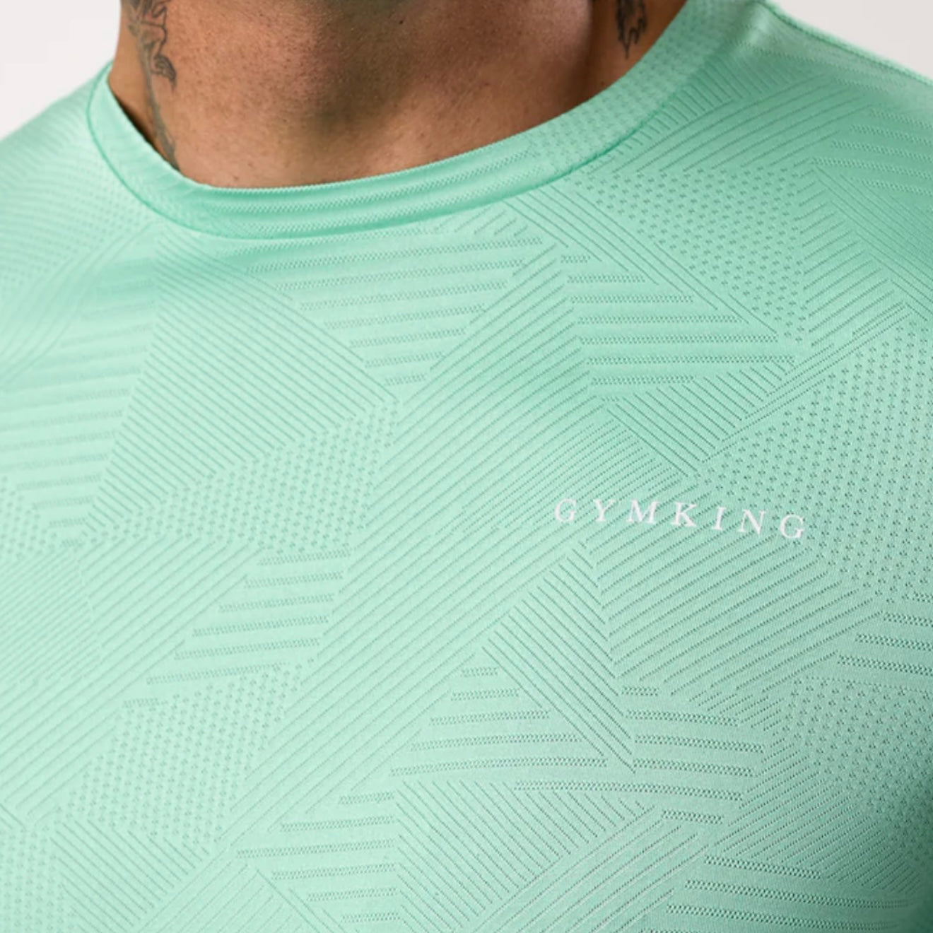 GymKing Geometric Knit Tee - Apple Green