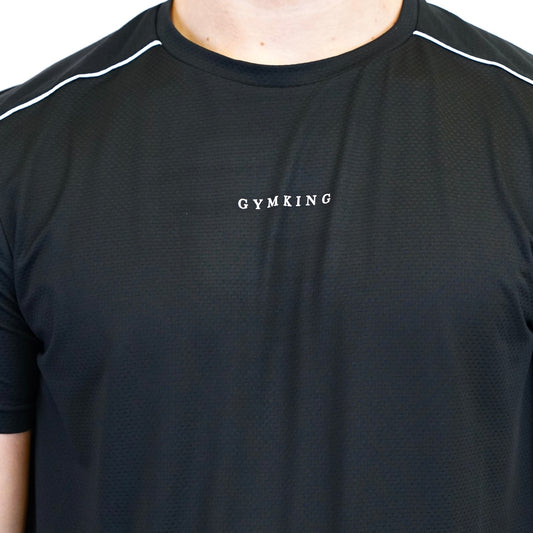 Gym King Core Piped Tee - Black