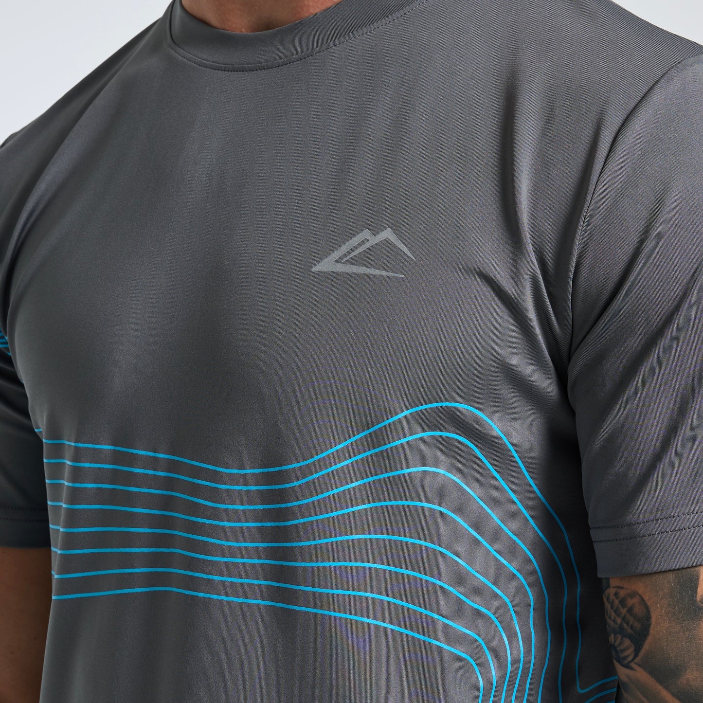 ActiveLine Wave Tee & Shorts Set - Grey / Baltic Blue