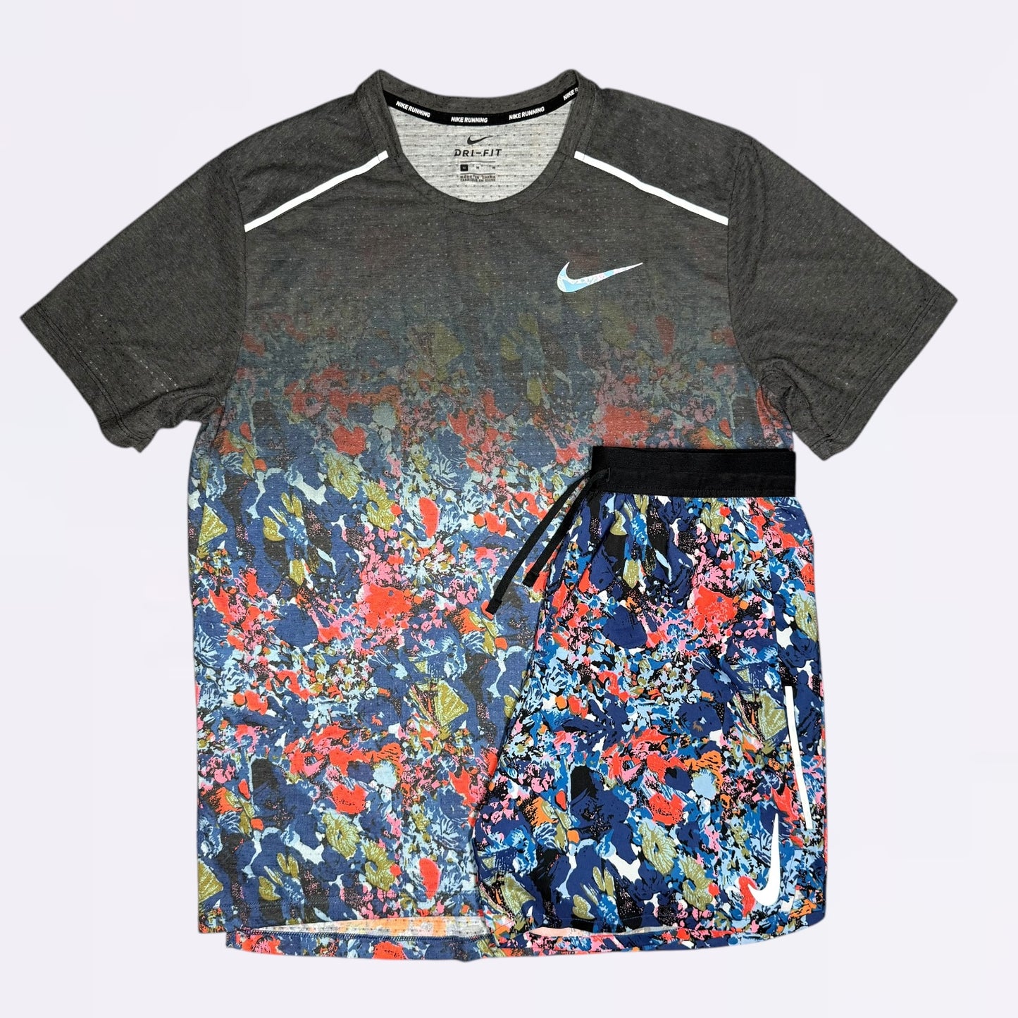 Nike Floral Set - Miler & Shorts