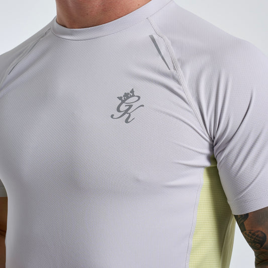 GymKing Flex 2.0 Tee - Light Grey/Sherbet Lime