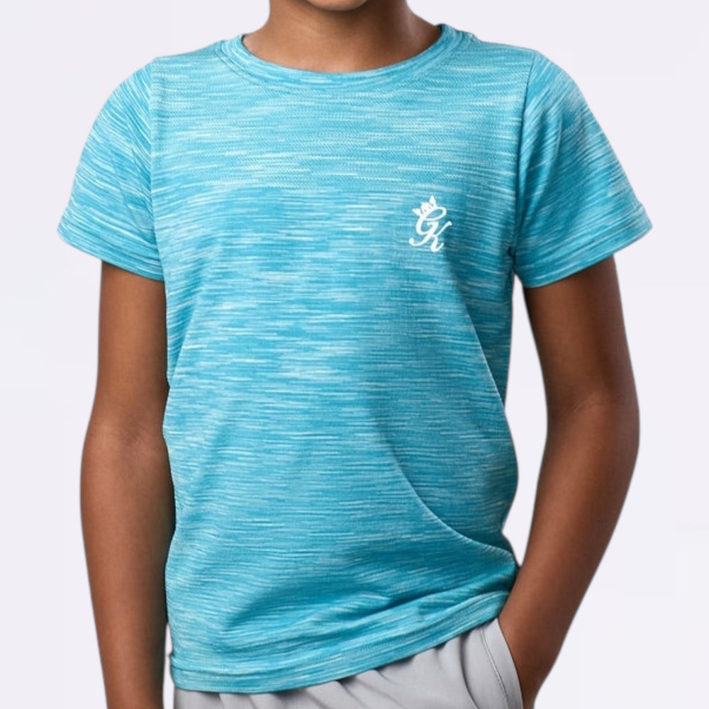GymKing Kids Energy Space Dye Tee - Ocean Blue Multi (Junior)
