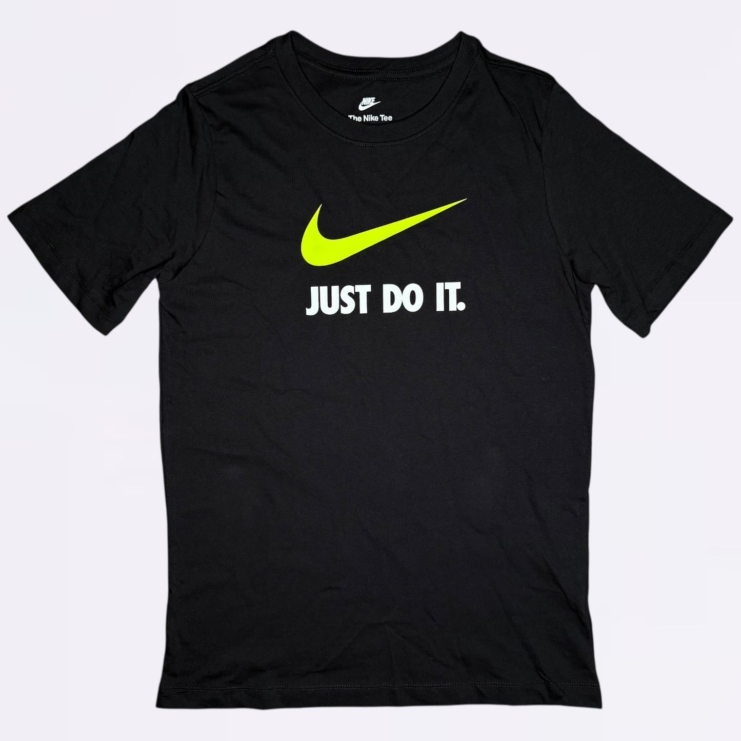 Nike Cotton Tee - Black / Neon (Junior)