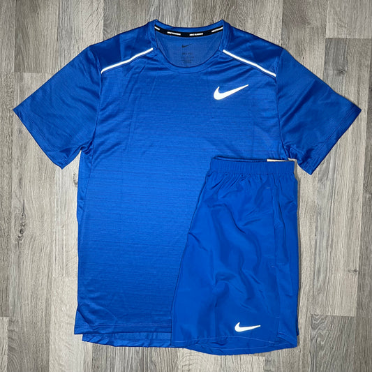 Nike Miler & Challenger Set - Tee & Shorts - Royal Blue / Royal Blue