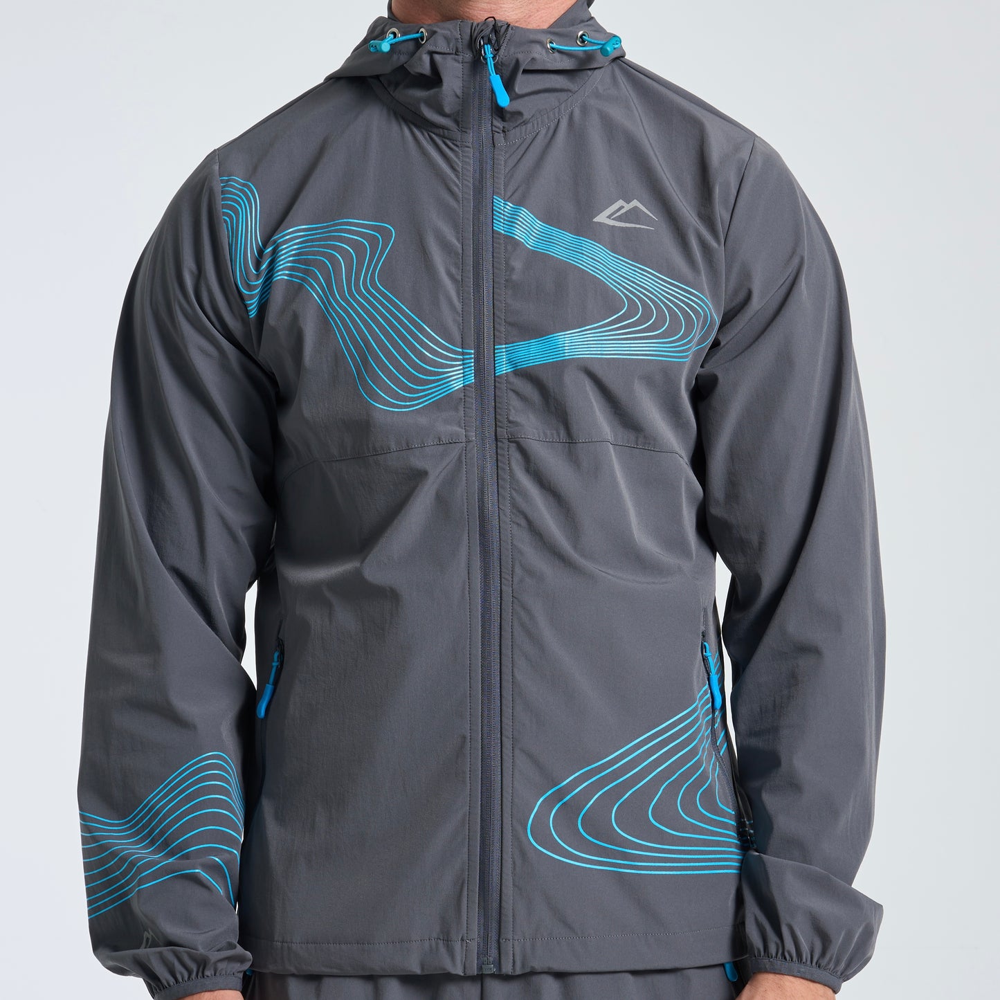 ActiveLine Wave Windrunner & Shorts Set - Grey / Baltic Blue