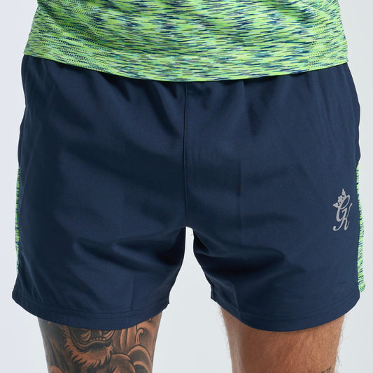 GymKing Space Dye Panel 5" Short - Navy/Lime