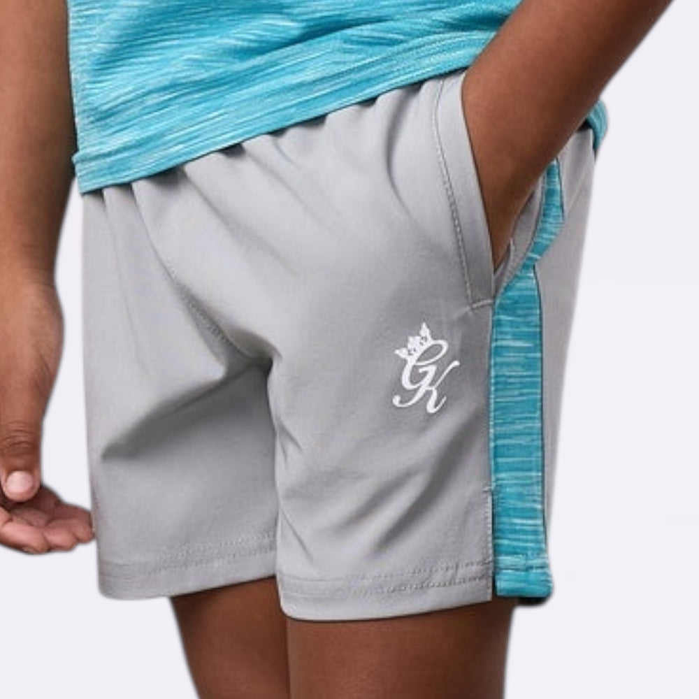 Gym King Kids Energy Space Dye Short - Urban Grey/Ocean Blue Multi Junior