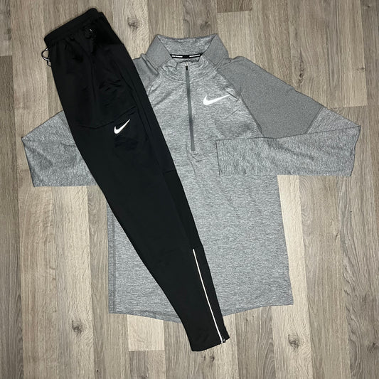 Nike Element 2.0 / Phenom Elite Set - Half Zip & Bottoms - Light Grey / Black