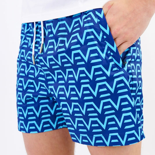 ENVI Digital Reef Swim Shorts - White / Blue