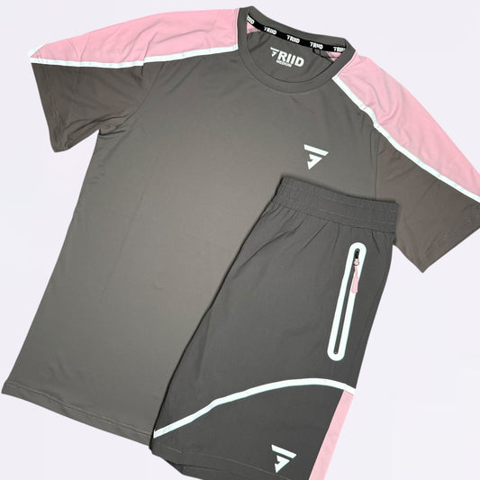 GRIID Reflect Tee & Shorts Set- Pink Foam