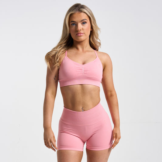 Gym King Sculpt Seamless Scrunch Bra - Pink Blush