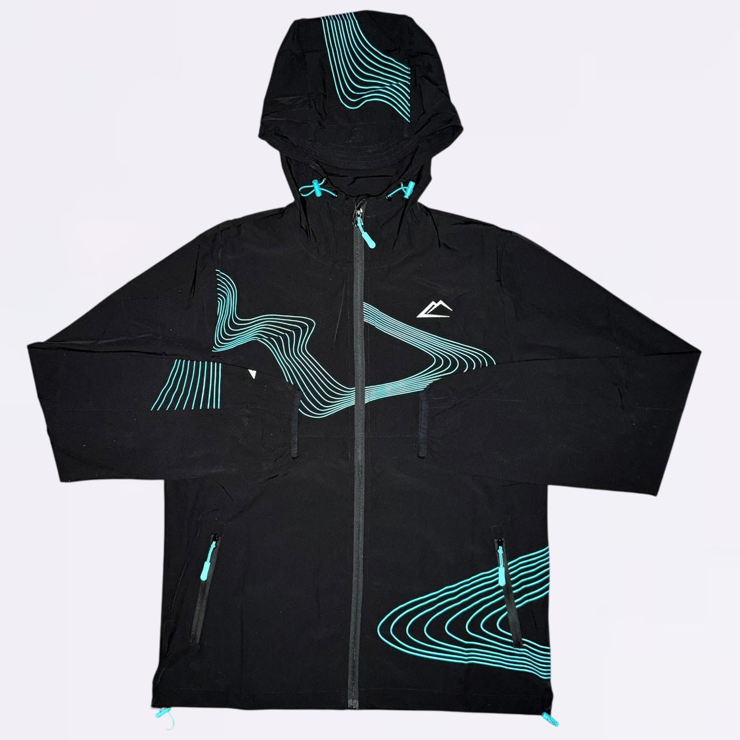 ActiveLine Wave Windrunner & Bottoms Set - Black / Turquoise