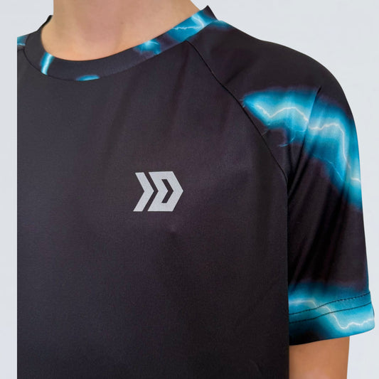 DASH Lightning Tee - Black / Blue (Junior)