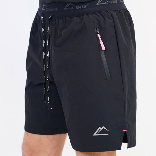 ActiveLine Wave Tee & Shorts Set - Black / Pink