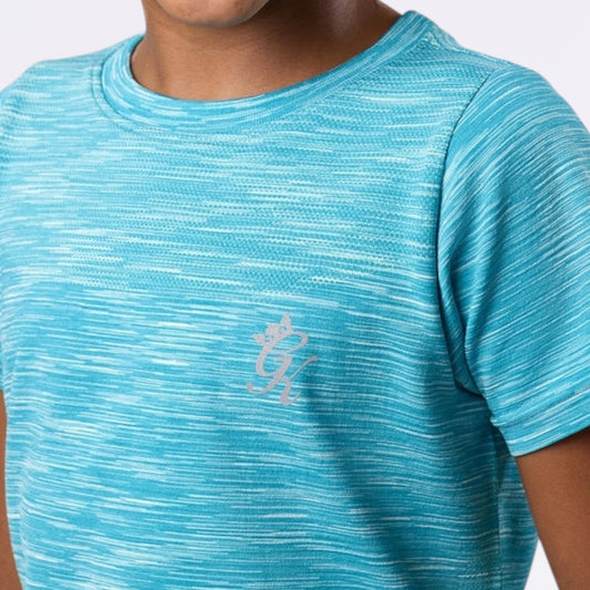 GymKing Kids Energy Space Dye Tee - Ocean Blue Multi (Junior)