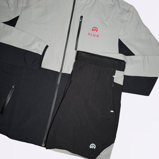 Flux Versatility Set - Jacket & Shorts - Grey / Red