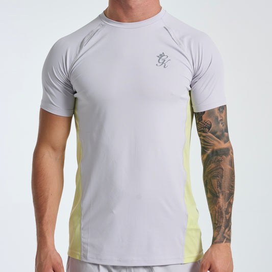 GymKing Flex 2.0 Tee & Shorts Set - Light Grey/Sherbet Lime