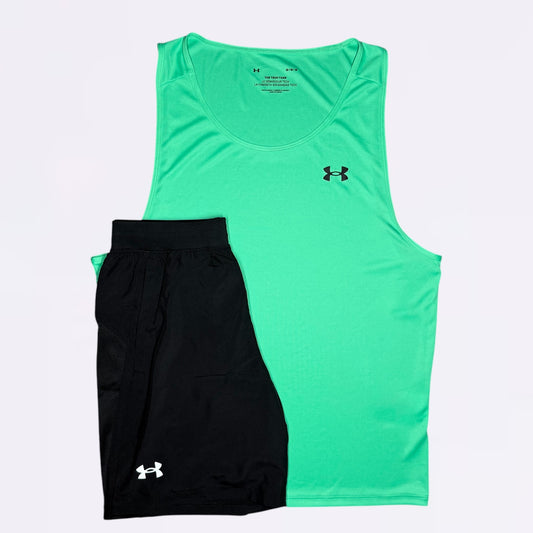 Under Armour Vest & Shorts Set - Green / Black