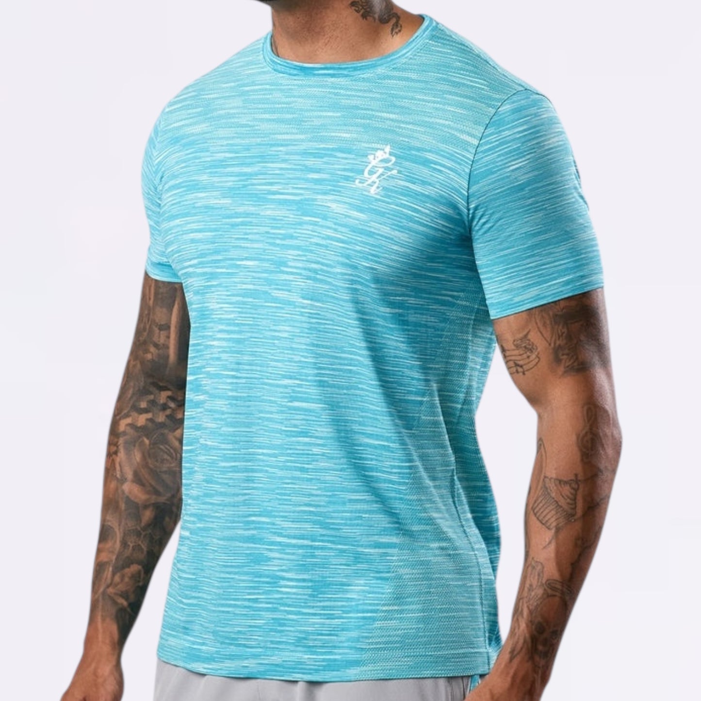 GymKing Energy Seamless Space Dye Tee - Ocean Blue Multi
